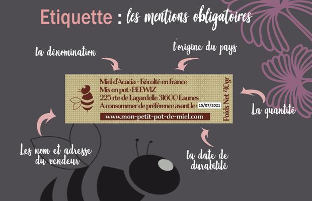 Les mentions obligatoires sur l'étiquette des Petits Pots de Miel