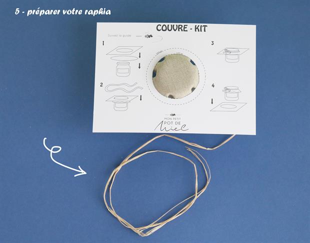 comment mettre le couvercle en tissu de votre cadeau d'invité mon petit pot de miel