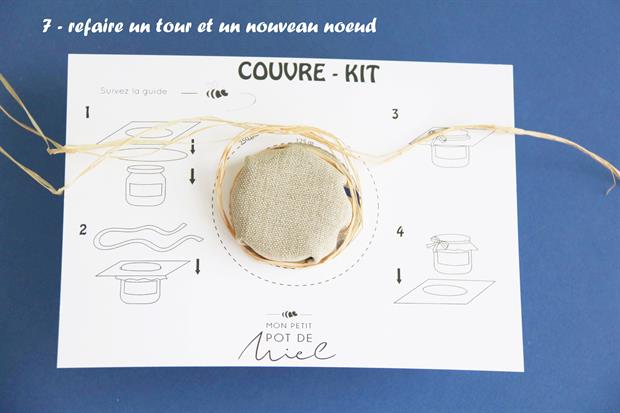 comment mettre le couvercle en tissu de votre cadeau d'invité mon petit pot de miel